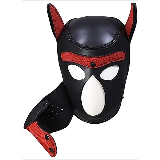 Shots Ouch Puppy Play – Neoprene Puppy Hood – Rojo BDSM - Máscaras The Sex Toys Factory