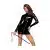 Mini Vestido Manga Larga Pvc - Negro Talla Xxl - The Sex Toys Factory