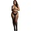 Le Desir Shredded Suspender Pantyhose - Black - Osx Talla U-up - The Sex Toys Factory