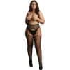 Le Desir Suspender Leopard Pantyhose - Black - Osx Talla Unica / Unica Plus - The Sex Toys Factory