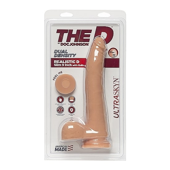 The D – Realistic D Pene Con Testículos Slim 22,61×4,32cm Penes Realísticos The Sex Toys Factory