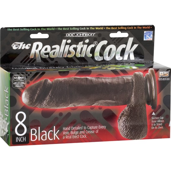 Pene Realistico Negro 20 Cm. Penes Realísticos The Sex Toys Factory