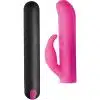 Xr Brands Bala Xl Más Funda Silicona Conejito - Rosa - The Sex Toys Factory