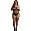 Le Desir Strapless, Crotchless Teddy With Stockings Talla U-up Bodys de Malla The Sex Toys Factory