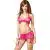 Leg Avenue Conjunto Sexy Mujer Sujetador, Tanga Y Falda Liguero De Encaje - Rosa 3pcs Talla M/l - The Sex Toys Factory