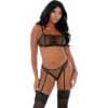 Keep Me Caged Conjunto Negro Talla Xl - The Sex Toys Factory