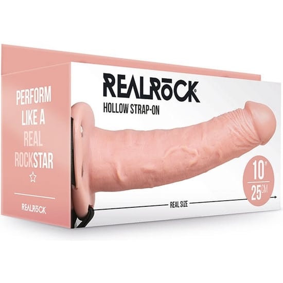 Shots Realrock-arnés Hueco Sin Testículos – Natural – 10/ 24,5 Cm Arnés con Dildo / Pene Hueco The Sex Toys Factory