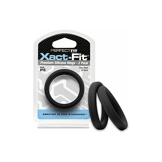 Perfect Fit Xact-fit Pack De 2 Anillos De Silicona 16cm – Negro Anillos The Sex Toys Factory